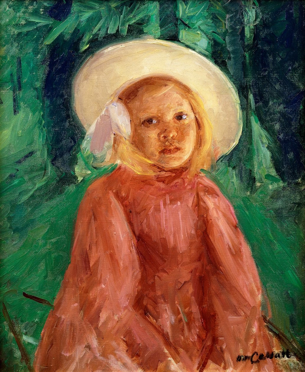 Mary Cassatt - Bambina in abito di ribes rosso, 1912